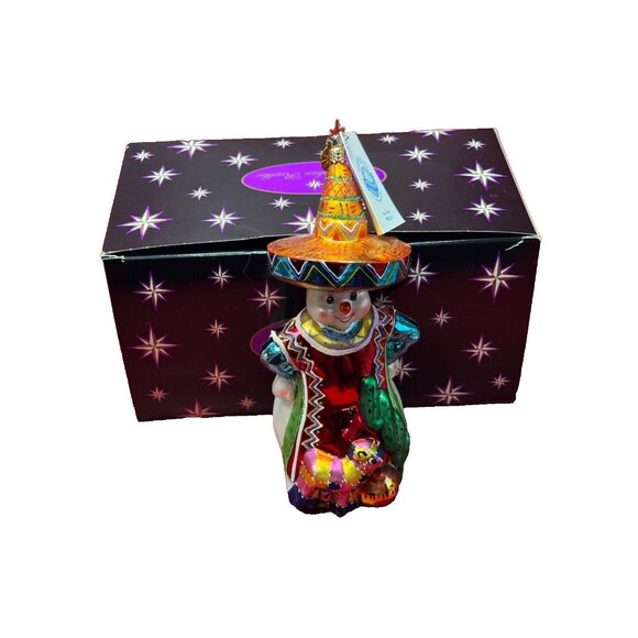 Christopher Radko Frosty Fiesta Blown Glass Snowmen Around The World Ornament - Picture 1 of 8